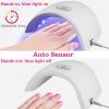 36W UV LED Lamp Nail Gel Dryer 12 LEDs Sensor Fingernail Toenail Gel Curing Machine Nail Art Painting - White