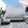 6.5 ft. H x 4 ft. W Outdoor Laser Cut Metal Privacy Screen, 24"*48"*3 panels - White - Galvanized steel