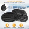 Women Ladies Snow Boots Waterproof Faux Suede Mid-Calf Boots Fur Warm Lining Shoes - Black - 7