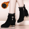 2022 New Boots Women Casual Shoes Woman Zipper Sexy Women's Boots Plus Size Ankle Boots Fashion Botas Mujer Women's Winter Shoes - black fur - 40