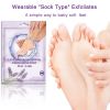 Foot exfoliating mask; suitable for dead skin and calluses; gentle foot care foot mask 4 pieces-lave - default