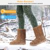 Women Ladies Snow Boots Waterproof Faux Suede Mid-Calf Boots Fur Warm Lining Shoes - Chestnut - 7