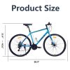 21 Speed Hybrid bike Disc Brake 700C Road Bike For men women\'s City Bicycle - as Pic