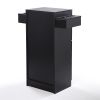 3-Layer Beauty Salon Storage Cabinet Hairdressing Tool Styling Station w/ 6 Hair Dryer Holders;  2 Drawers and 1 Cabinet - Black