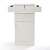 3-Layer Beauty Salon Storage Cabinet Hairdressing Tool Styling Station w/ 6 Hair Dryer Holders;  2 Drawers and 1 Cabinet - White