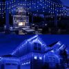 13FT 96LED Icicle String Light w/19 Drops Indoor/Outdoor Xmas Light Party Decor - Blue