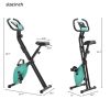 Folding Stationary Upright Indoor Cycling Exercise Bike with Resistance Bands - Tiffany Blue