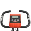 Folding Stationary Upright Indoor Cycling Exercise Bike with Resistance Bands - Red