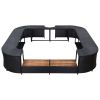 vidaXL Square Spa Surround Black 105.5"x105.5"x21.7" Poly Rattan - Black