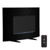 ZOKOP SF301-35 35" 1400W Cambrio Wall Hanging/Fireplace Single Color/Fake Wood/Heating Wire/Small Remote Control Black - as picture