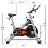 Indoor Cycling Bike Stationary, Belt Driven Smooth Exercise Bike with Oversize Soft Saddle and LCD Monitor - As Pictures