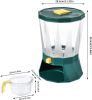 4-Grid Rice Dispenser Rotatable Sealed Grain Food Storage Box Rice Bucket - Green
