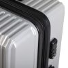 3-Piece Hardshell Luggage, TSA Lock Travel Trolley Suitcase, Expandable Luggage with Spinner Wheels, 20"/24"/28" XH - silver