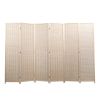 6-Panel Room Divider, 6 FT Tall Room Divider, Folding Privacy Screens, Freestanding Room Dividers - Natural