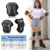6PCS Safety Protector Kit Knee Elbow Wrist Pads Guards Protective Equipment for Skateboard Cycling Skating Scooter Knee Pads Set - Blue - L