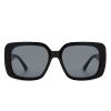 Square Chic Flat Top Women Fashion Sunglasses - Black