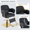 Elegant Barber Chair,Salon Chair for Hair Stylis,with Heavy Duty Hydraulic Pump Adjustable Barber Chair for Beauty Salon Spa Equipment,Black - as Pic