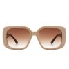 Square Chic Flat Top Women Fashion Sunglasses - Nude