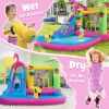 Inflatable Bounce Castle with Long Water Slide and 735W Blower - Multi-colored
