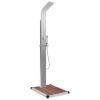 vidaXL Outdoor Shower with Tray WPC Stainless Steel - Brown