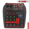 5 Core Audio Interface Mixer 4 Channel PC XLR Bluetooth USB DJ Music Podcast Karaoke Sound Board - MX 4CH - MX 4CH
