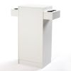 3-Layer Beauty Salon Storage Cabinet Hairdressing Tool Styling Station w/ 6 Hair Dryer Holders;  2 Drawers and 1 Cabinet - White