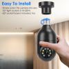 E27 WiFi Bulb Camera 1080P FHD WiFi IP Pan Tilt Security Surveillance Camera - Black
