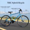 21 Speed Hybrid bike Disc Brake 700C Road Bike For men women\'s City Bicycle - as Pic