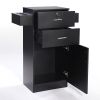 3-Layer Beauty Salon Storage Cabinet Hairdressing Tool Styling Station w/ 6 Hair Dryer Holders;  2 Drawers and 1 Cabinet - Black