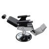 Reclining Barber Chair Hydraulic Salon Chair with Adjustable Headrest, Backrest, Footrest and Heavy Duty Base, Black+Silver - Black+Silver