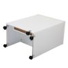 Folding Sewing Craft Cart&Sewing Cabinet Miscellaneous Sewing Kit Art Desk with Storage Shelves and Lockable Casters;  White - white