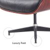 High grade vintage 8 layer leather plywood ergonomic design office chair - Black with Rose wood