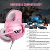 K5 Pink Gaming Headset for PS4 Xbox One PC Laptop with Noise Cancelling Mic - Pink