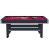 6-ft Pool Table with Table Tennis Top - Black with Red Felt - as Pic