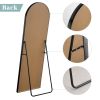 Modern Arch-top Full Length Mirror - Black - metal