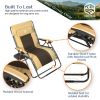 Outdoor Zero Gravity Chair Oversized XXL 33.5" Patio Padded Reclining Lounger with Pillow;  Side Table for Camping;  Lawn;  Garden Khaki/1pack - Khaki