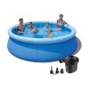 12ft X 30in Inflatable Swimming Pool Above Ground Included Pump - blue