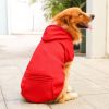 Pet Hoodie For Small Medium Large Dogs; Soft Fleece Dog Clothes With Hat & Pocket; Pet Winter Apparel - Red - S
