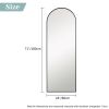 Modern Arch-top Full Length Mirror - Black - metal