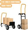Bosonshop Convertible Hand Truck Dual Purpose 2 Wheel Dolly and 4 Wheel Push Cart with Swivel Wheels 330 Lbs - KM3647