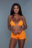 Summer Elegant stylish Sun Kissed Bikini  Neon Green And Orange 2 Pieces Sets - Orange - L