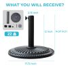 Patio Umbrella Base 18" Outdoor Umbrella Stand Base Market Umbrella Holder for Deck;  Lawn;  Garden;  Pool - Black