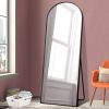 Modern Arch-top Full Length Mirror - Black - metal
