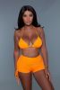 Summer Elegant stylish Sun Kissed Bikini  Neon Green And Orange 2 Pieces Sets - Orange - L