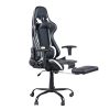 Gaming Chair, Gaming Chair with Footrest, Ergonomic Desk Chair, Adjustable PC Gamer Chair for Adults XH - Black & White