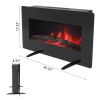 ZOKOP SF311-36 36 Inch 1400W Wall Hanging / Fireplace Single Color / Fake Wood / Heating Wire / With Small Remote Control Black - as picture