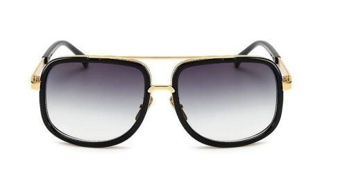 Flat Top Hot Square Sunglasses Men Women Luxury Brand Design Couple Lady Celebrity Brad Pitt Sun Glasses Super star Eyewear (Style: 2)